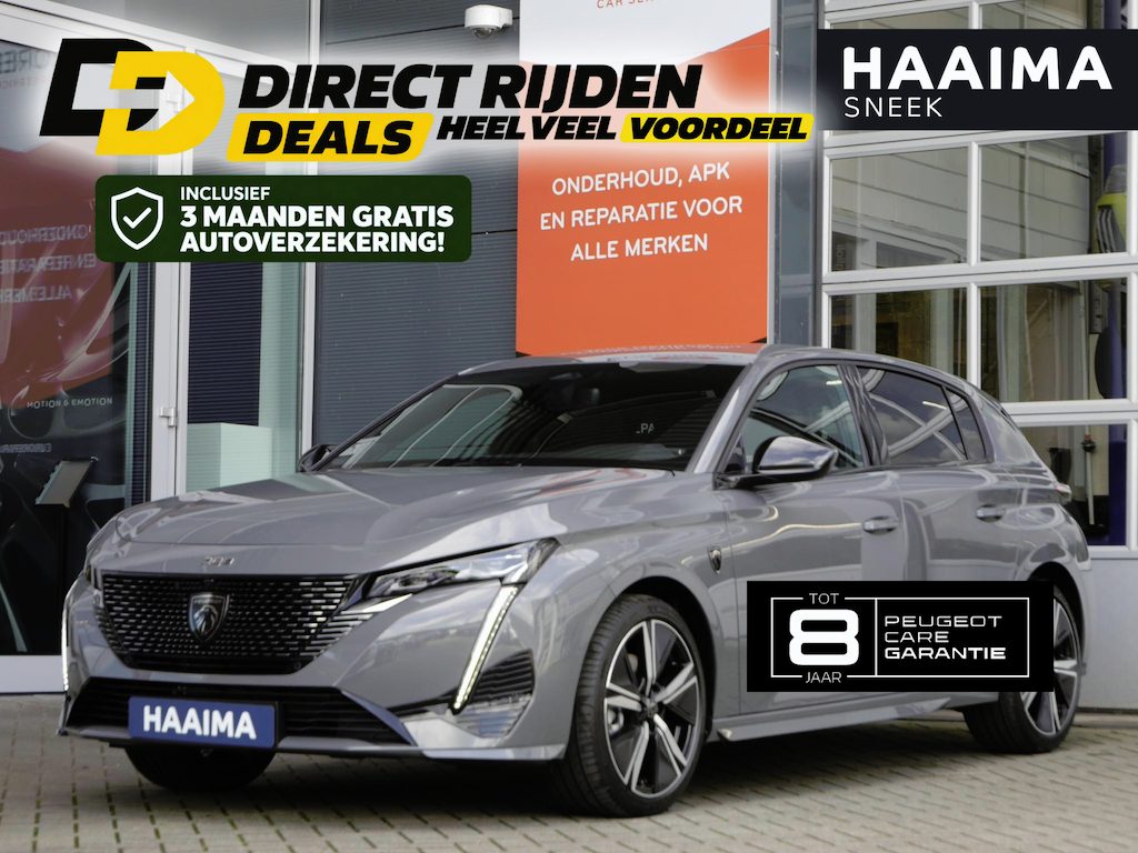 Peugeot 308 1.2 Hybrid 136 e-DCS6 GT | Demo | Automaat | Keyless entry & start | Led verlichting | 18 inch Lichtmetalen velgen | Navigatie | Adaptive cruise control | Rondom camera | Regensensor