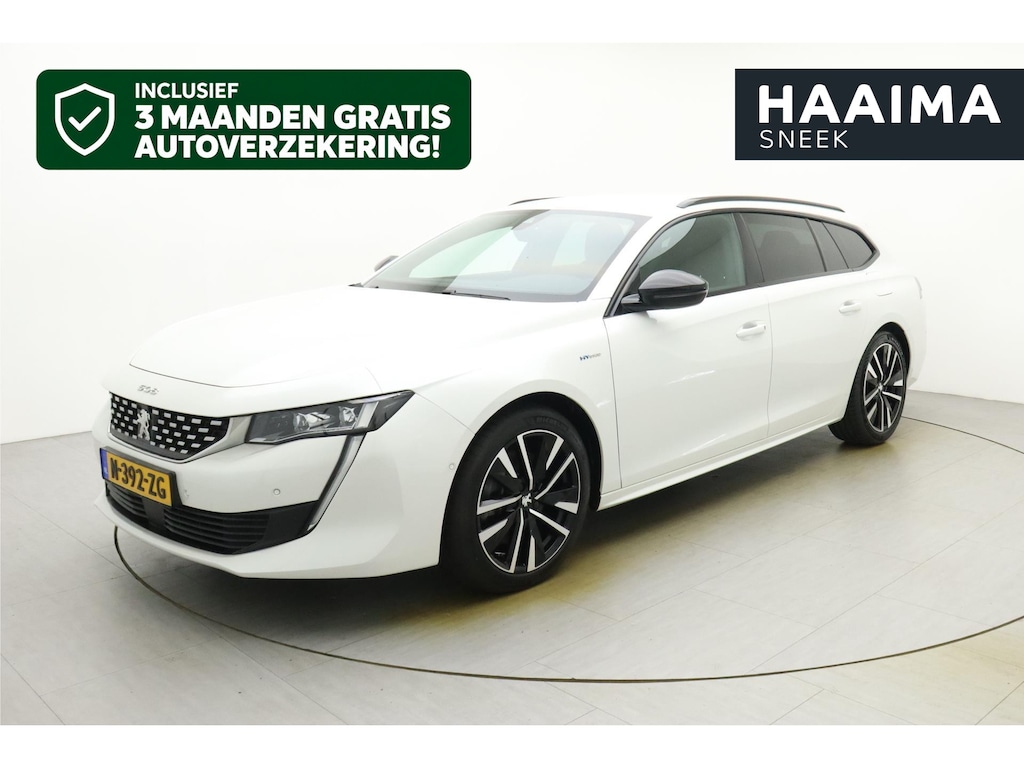 Peugeot 508 SW 1.6 HYbrid GT | Nieuwe tractiebatterij | 225pk | 18" LM Velgen | Camera | Dodehoek Detectie | Full LED | Lane Assist | Navigatie | Afneembare trekhaak