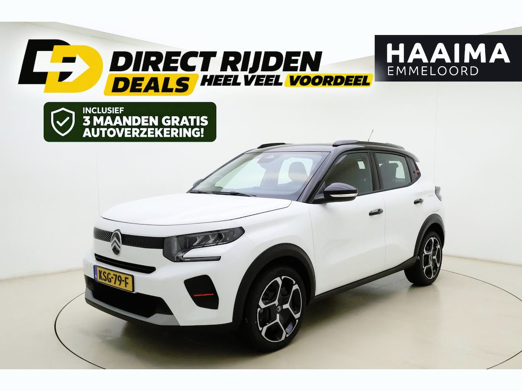 Citroën E-C3 Plus 113pk Comfort Range 44 kWh | DEMO | 8 Jaar garantie | Carplay | Zwart dak | DAB Radio | Cruise control | Dakrails