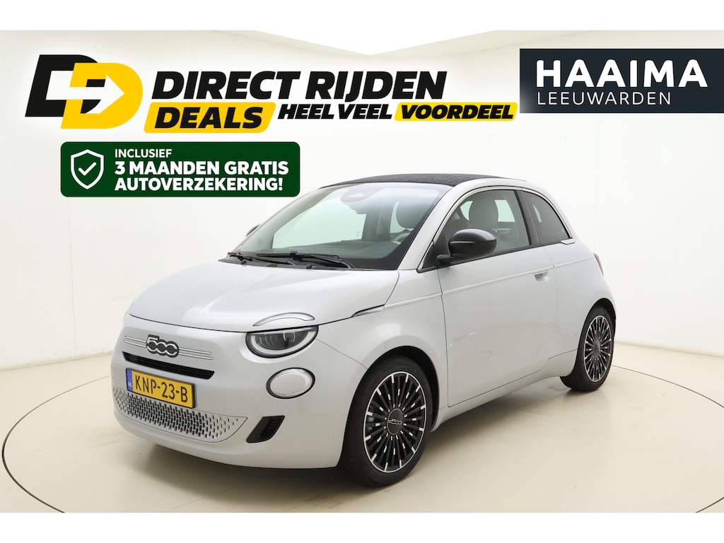 Fiat 500 1.0 Hybrid La Prima Cabrio | DEMO | Lederen bekleding | Camera | 8 Jaar speciale garantie | Parkeersensoren | Climate control