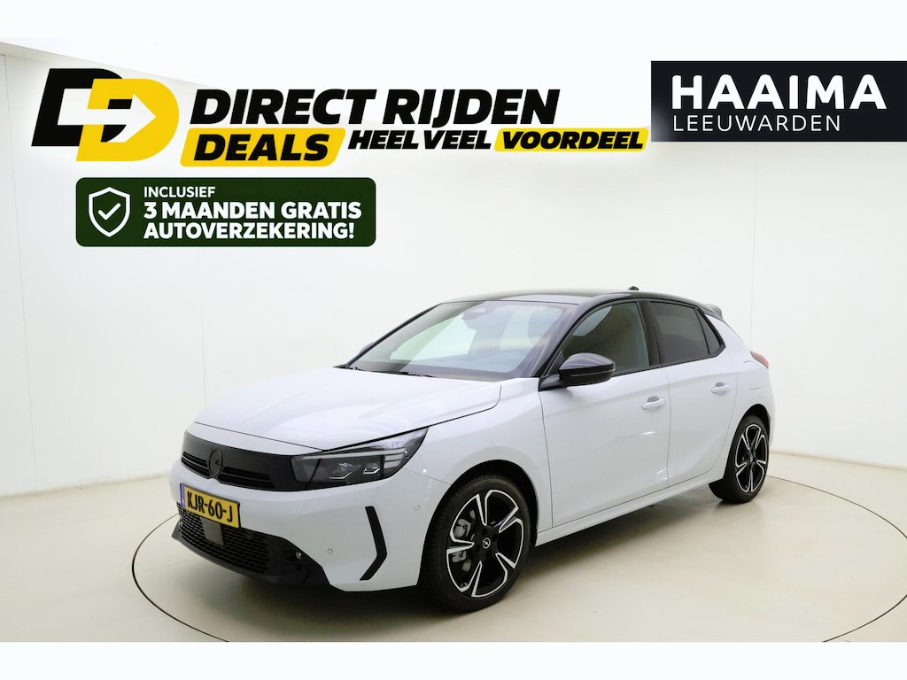 Opel Corsa 1.2 Turbo Hybrid Ultimate | NIEUW | € 5.500,- VOORRAADVOORDEEL | Massagestoelen | Leder Alcatanrabekleding |8 jaar fabrieksgarantie | Zwart dak | 17" Lichtmetalen velgen Diamant