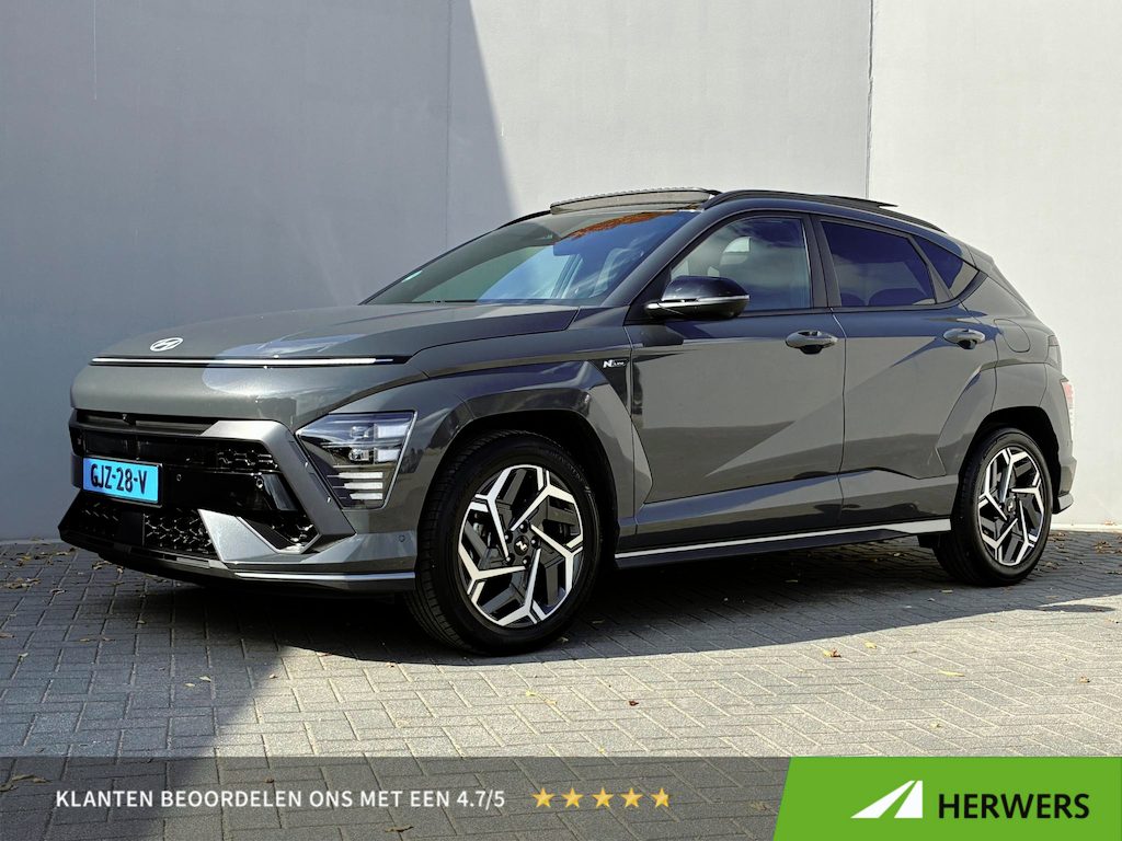 Hyundai Kona 1.6 GDI HEV N Line Sky / TAXI / Blauw Kenteken / Dealer onderhouden / Achteruitrijcamera / Navigatiesysteem / Adaptive cruise control / Stoel-/Stuurwielverwarming / Schuif/open dak / Apple CarPlay/Android Auto /