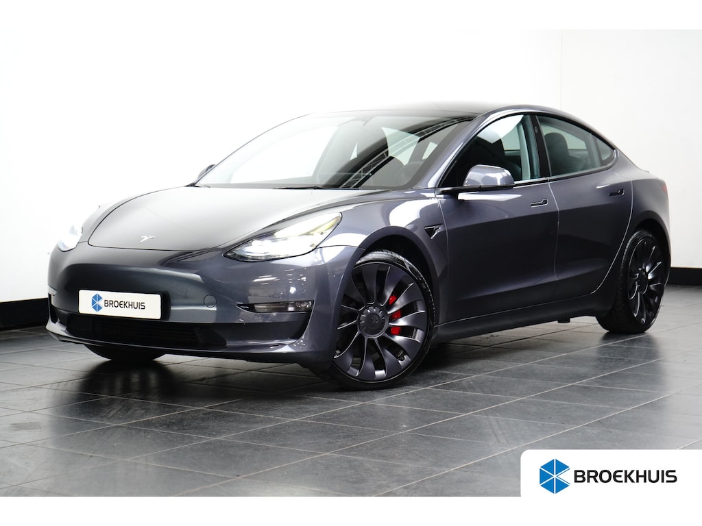 Tesla Model 3 Performance 75KWH AWD | SOH 93,7% | Pano | Stoel- Stuurverwarming | Elek. Stoelen | Achteruitrijcamera | Achteruitrijcamera | Glazen dak vast | Rijassistent-systeem Autopilot (Basic)