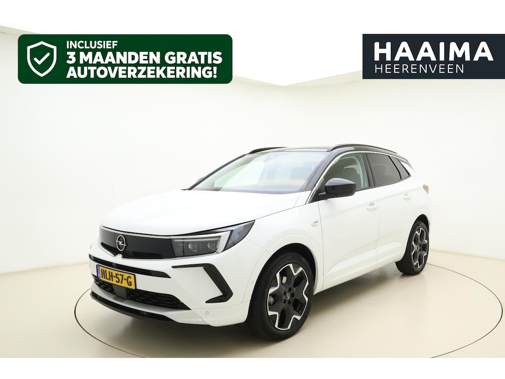 Opel Grandland 1.2 Turbo Automaat Business Elegance | Alcantara | Trekhaak | Navigatie | Camera | Elektrische achterklep | Matrix LED verlichting | Stoel- en stuurverwarming | Zwart dak