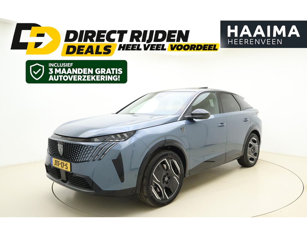 Peugeot E-3008 GT Long Range 97 kWh 230 Pk | OP VOORRAAD | UNIEK | WLTP 680 Actieradius | Trekhaak | Panoramisch Schuif/Kantel Dak | Alcantara Executive Interior