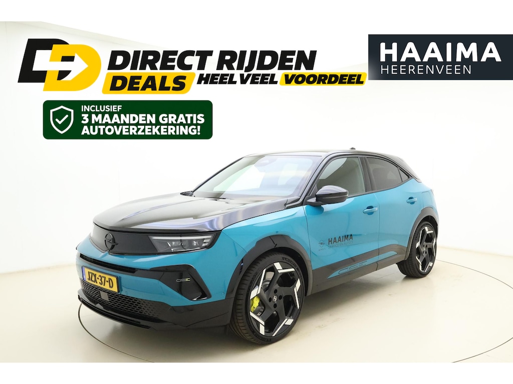Opel Mokka-e Electric 54 kWh 281pk GSE | Unieke uitvoering | Alcantara sportstoelen | 20" Lichtmetalen velgen |  | Sperdifferentieel | Alcon remschijven met gele remklauwen | Navigatie | Stoel- en Stuurverwarming | Camera | Adapt. Cruise control | Zwart dak en motorkap