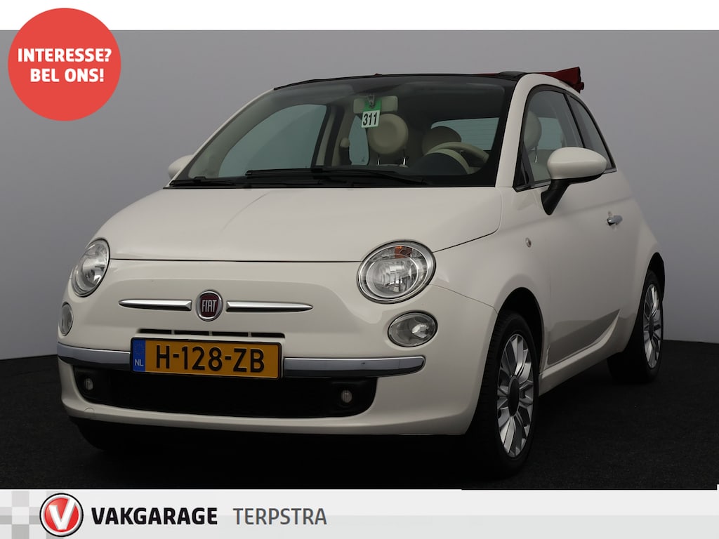 Fiat 500C 1.2 Lounge/ 4-Cilinder!/ 15'' LMV/ Elek. Kap/ PDC/ Chroom/ Airco/ Elek. pakket/ Isofix/ Multi. Stuur/ Dagrijverl./ Mistl.
