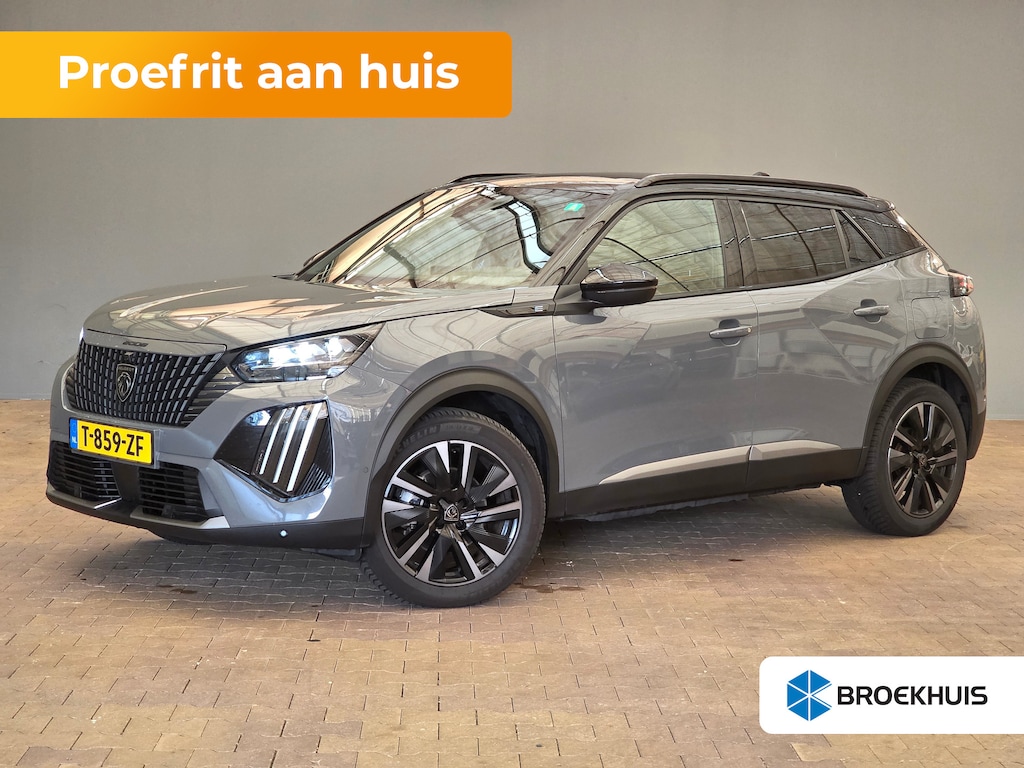 Peugeot e-2008 EV GT 54 kWh Panorama Dak | Camera Rondom | Alcantare/Leer | Elek. Stoel met Massage | 18" Lichtmetaal | Stoelverwarming | Achteruitrijcamera | Afwijkende dakkleur | Airco (automatisch)