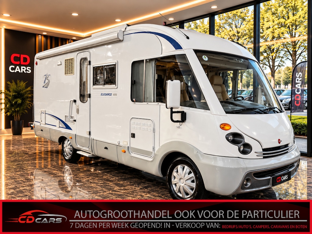Burstner Fiat Elegance 686 Vast bed, Koelkast, Keuken, Toilet, Luifel, Kachel, Mistlamp, Hefbed