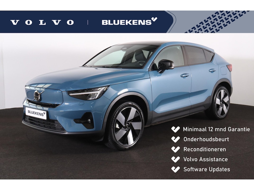 Volvo C40 Extended Range Ultimate 82 kWh - Panoramadak - IntelliSafe Assist & Surround - 360 Graden Camera - Verwarmde voorstoelen & stuur - Draadloze tel. lader - Parkeersensoren voor & achter - Elektr. bedienb. voorstoelen met links geheugen - Extra getint glas - Inklapbare trekhaak - 20' LMV