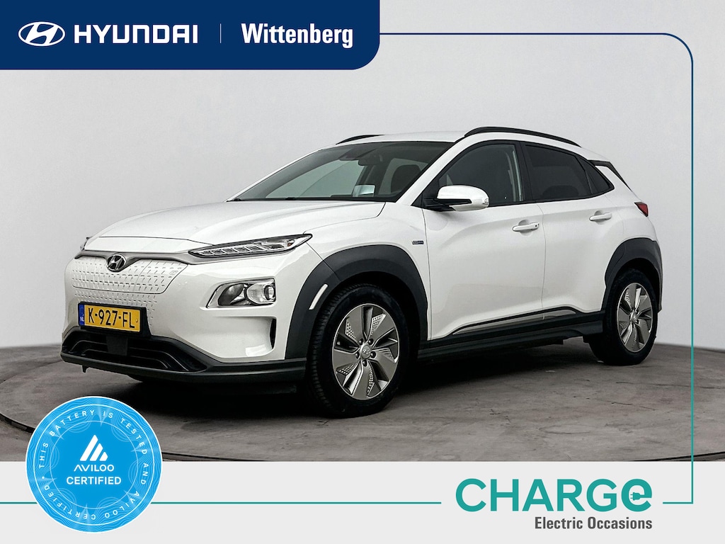 Hyundai Kona Electric EV Fashion 64 kWh | SoH 95,5% | WLTP 484km | Warmtepomp | 3-fasen | Dodehoek | Head-up display | Navigatie | Camera |