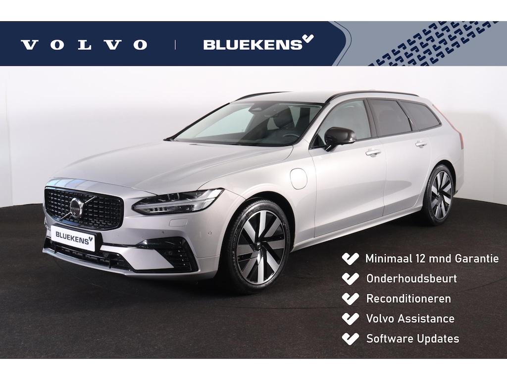 Volvo V90 T6 Recharge AWD Plus Dark - IntelliSafe Assist & Surround - 360º Camera - Adaptieve LED koplampen - Verwarmde voorstoelen, stuur & achterbank - Parkeersensoren voor & achter - Elektr. bedienb. voorstoelen met geheugen - Extra getint glas - Inklapbare trekhaak - 19' LMV