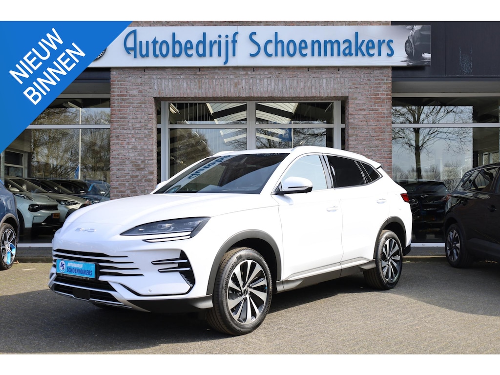 BYD Seal U 1.5 DM-i FWD Boost TREKHAAK-AFNEEMBAAR! SNOW-WHITE+ZWART-LEER CARPLAY PANO 360-CAMERA STOELVENTILATIE STUUR/STOELVERW. HUD ADAPTIVE-CRUISE CLIMA NAVI 2XPDC 19''LMV ENZ ENZ!