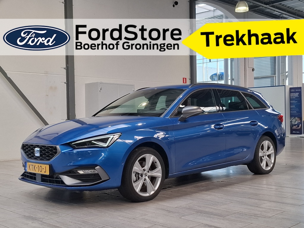 SEAT Leon Sportstourer 1.5 TSI e-Hybrid 204 pk FR Business | Trekhaak | Stoel- en stuurwiel verwarming | Adapt. Cruise | Camera | 1/2 leer | Fabrieksgarantie t/m 05-2029 |