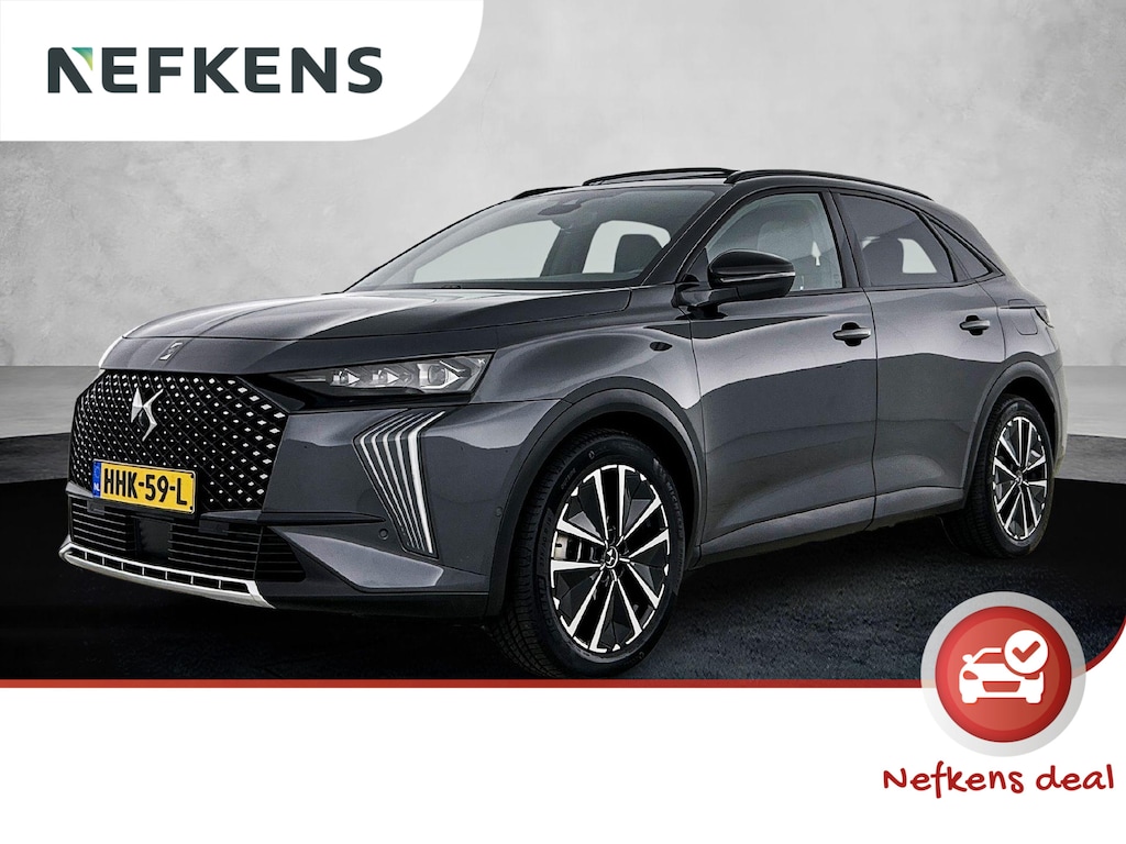DS 7 E-Tense 300pk 4x4 étoile Automaat | Elektrisch Verstelb. Bestuurdersstoel | Elektrische Achterklep | Schuif-/Kanteldak | Navigatie | Camera Voor + Achter | Adaptieve Cruise Control | Lederen Bekleding |