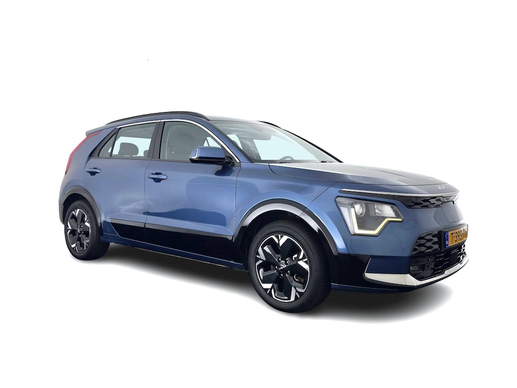 Kia Niro EV DynamicLine 64.8 kWh [3-Fase-11kW] {SoH-99%} (INCL-BTW) Aut. *LEATHER-FABRIC | ADAPTIVE-CRUISE | NAVI-FULLMAP | LANE-ASSIST | DIGI-COCKPIT | KEYLESS | CAMERA | DAB | COMFORTSEATS | SHIFTPADDLES | ECC | PDC | CARPLAY | 17''ALU*
