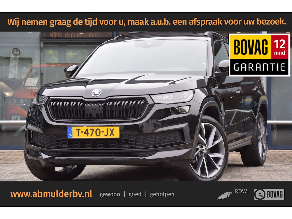 Skoda Kodiaq 1.5 TSI 150PK Sportline Business 7p 7-persoons DSG Automaat | Org. NL | BOVAG Garantie | Trekhaak | Lederen Interieur | 20'' Velgen | Camera | Matrix LED | Virtual Cockpit | El. Kofferklep | Panoramadak |