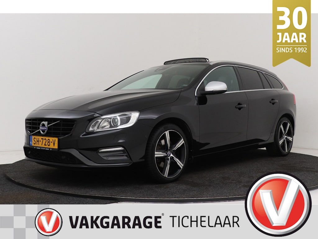 Volvo V60 2.0 T4 Business Sport R-Design | Trekhaak | Schuif-/Kanteldak | Org NL | Leer | Sportstoelen | Camera | Stoelverwarming