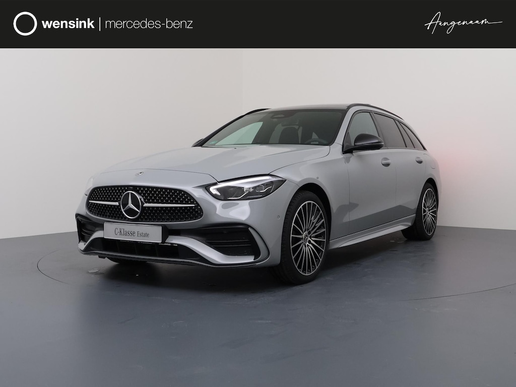 Mercedes-Benz C-klasse Estate 300e 140 Years Edition | Panoramaschuifdak | Night Pakket | AMG-line | Alpine grijs |