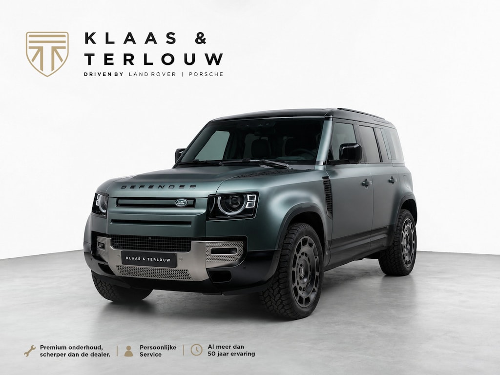 Land Rover Defender 110 P300e 110 X-Dynamic SE | HNP € 124.424,- | 6-Zits | Elec Trekhaak | Mat Groene wrap | Octa Style Velgen