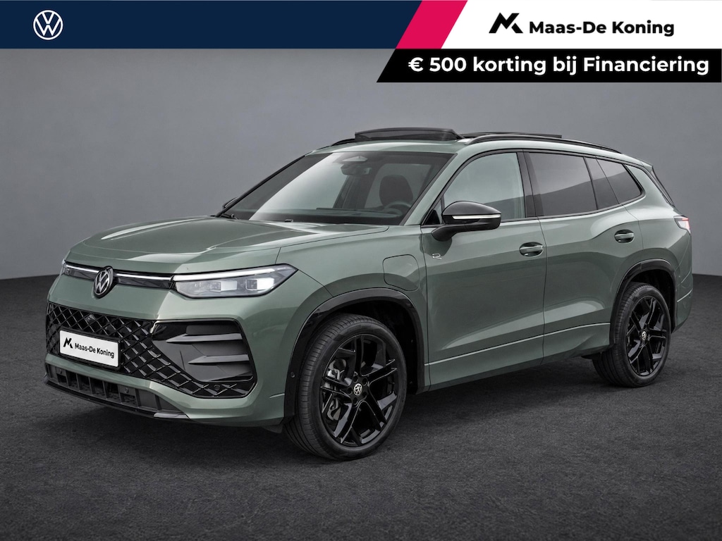 Volkswagen Tayron 1.5 eHybrid 272pk DSG R-Line Edition · Panoramadak · Inklap. Trekhaak · 360 Camera · Matrix LED · Dodehoeksensor · Stuur- & Stoelverwarming · Garantie t/m 16-02-2030 of 100.000km