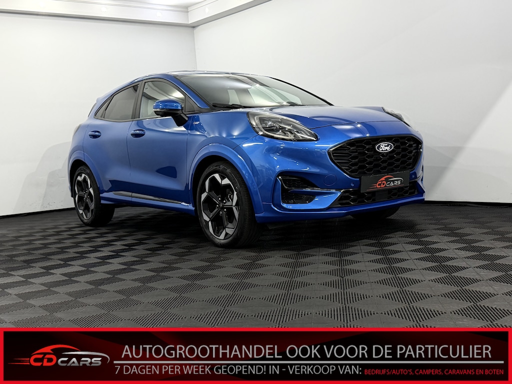 Ford Puma 1.0 EcoBoost Hybrid ST-Line Camera, Navi, B&O, Elektrische achterklep, Winterpakket, Half leder, 18 Inch velgen, Cruise control adaptief, 1 jaar garantie