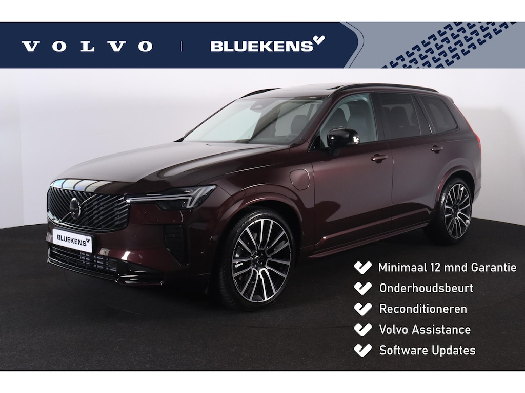 Volvo XC90 T8 Plug-in hybrid AWD Ultra Dark - Luchtvering - Panorama/schuifdak - IntelliSafe Assist & Surround - Harman Kardon audio - Adaptieve LED koplampen - 360º camera - Verwarmde voorstoelen, stuur & achterbank - Elektr. bedienb. voorstoelen met geheugen, ventilate en massage - Head up display - Draadloze tel. lader - Extra getint glas - 22 inch LMV - Parkeersensoren voor & achter