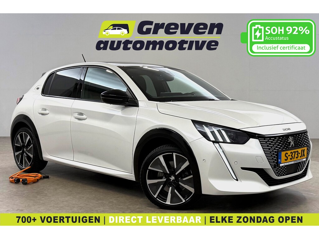 Peugeot e-208 EV GT 50 kWh | Snelladen | SOH 92% | Pano | Virtual | Camera | Carplay | Sfeer | LED | Navi | Parkeersens.