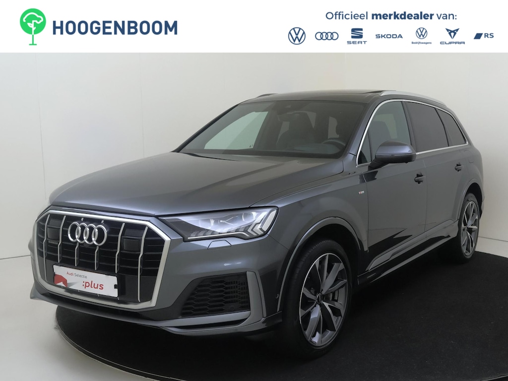 Audi Q7 55 TFSI e quattro Pro Line S Competition | SoH 88% | Panoramadak | Lederen bekleding ‘Valcona’ | Trekhaak | Luchtvering | Nachtzichtassistent | Matrix LED laserlicht | 360 camera | Bang & Olufsen | Head-up display | Stoelverwarming en ventilatie |