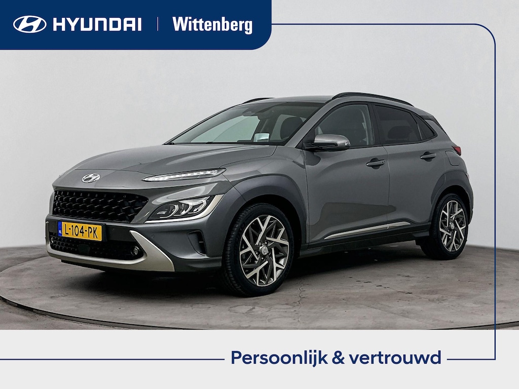 Hyundai Kona 1.6 GDI HEV Premium Sky | Trekhaak | Head up | Camera | Schuif/kantel dak | stoel/stuur verwarming | Navigatie & Carplay | Premium Audio |