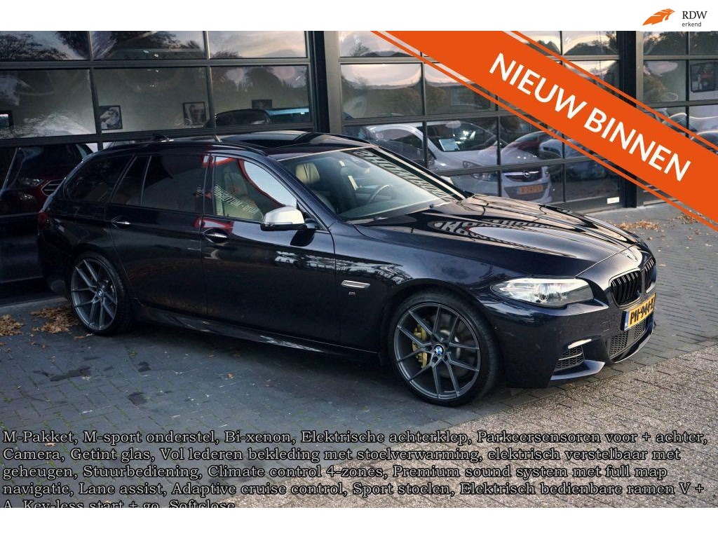 BMW 5-Serie Touring M550xd, Softclose, M-pakket, 20 inch, Leder, Clima, Xenon, Panodak,