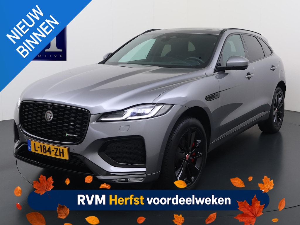 Jaguar F-Pace 2.0 P400e PHEV HSE VAN: 40.900,- VOOR: 38.877,- UW VOORDEEL: 2.023,- RIJKLAARPRIJS INCL 12 MND BOVAG GARANTIE| PANORAMA DAK | EL.STOELEN MET GEHEUGEN | HEAD UP | STOEL + STUUR VERWARMING | LEDER| 360 CAMERA