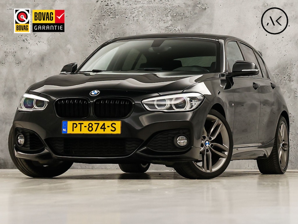 BMW 1-Serie 118i M Sport High Executive Automaat (GROOT NAVI, M PAKKET, MEMORY SEAT, LEDER, STOELVERWARMING, SPORTSTOELEN, FLIPPERS, GETINT GLAS, NIEUWSTAAT)