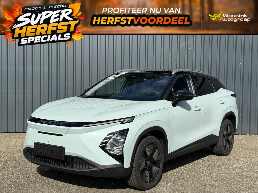 Omoda 5 EV Premium 61 kWh | Elektrisch verstelbare voorstoelen | Panoramadak/schuifdak | Lederen bekleding | Adaptief cruise control |Actieradius 430km | 750kg trekgewicht