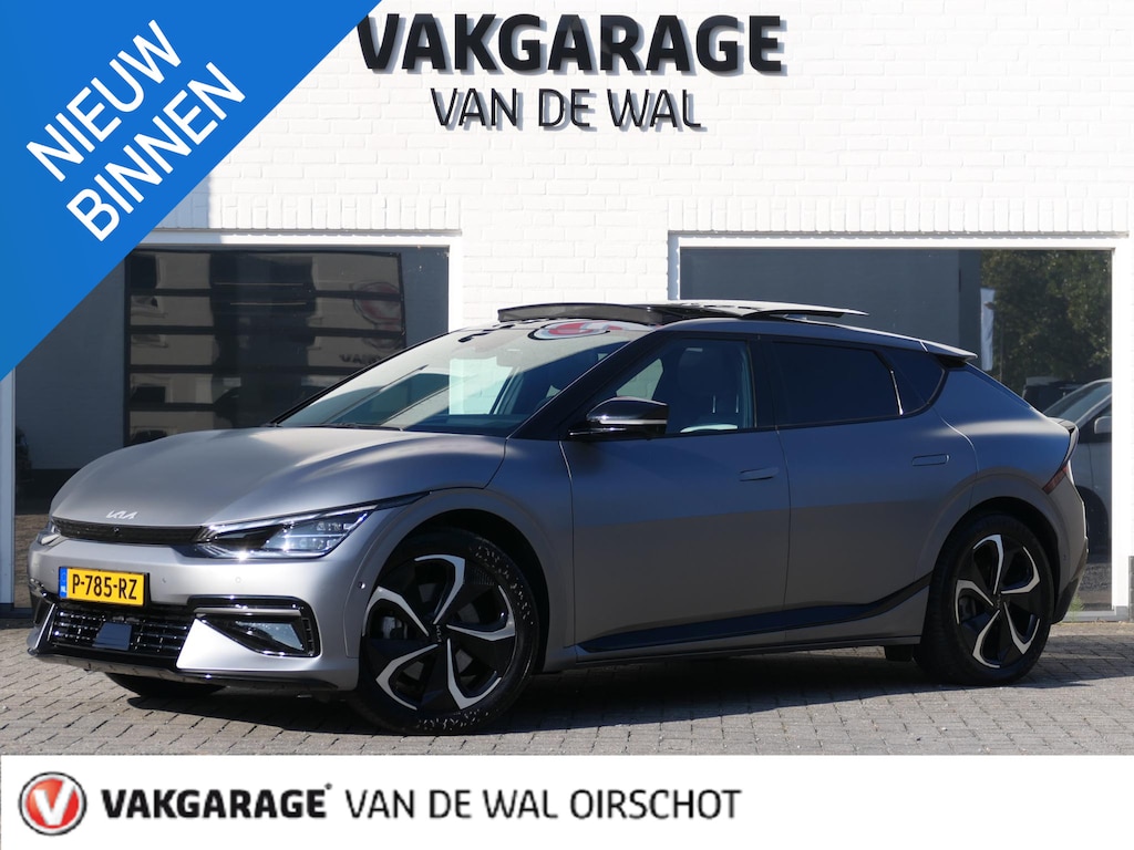Kia EV6 GT-Line AWD 77.4 kWh | Panoramadak | Stuur-/Stoelverwarming + verkoeling | 360°-camera | Apple-/Android Carplay | ACC | Dodehoek detectie | Head-up display | Leder-/Alcantara | Memory | Meridian audio | trekhaak