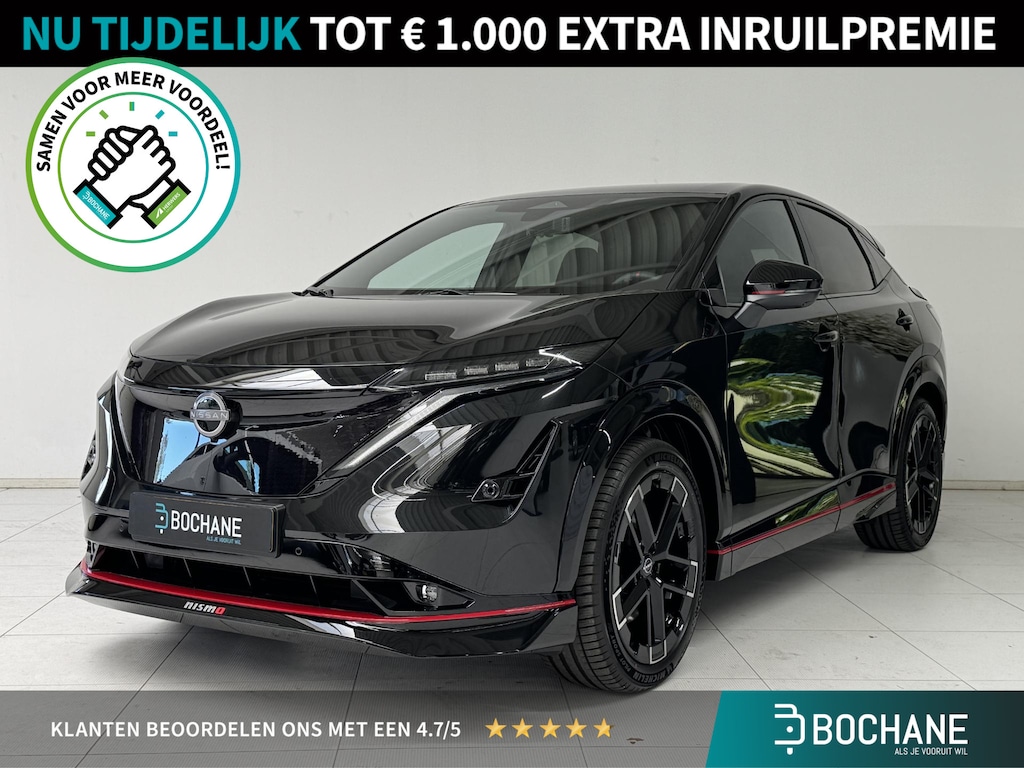 Nissan Ariya e-4ORCE Nismo 91 kWh | Direct Leverbaar | BOSE-Audio | 360° Camera | Lichtmetalen Velgen 20'' | Stoelverwarming | Warmtepomp |