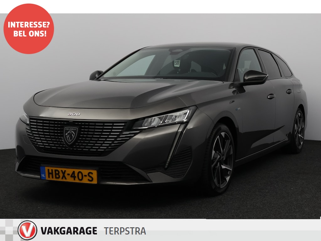 Peugeot 308 SW 1.6 HYbrid 180 GT Pack Business/ Virtual Dashb./ 17'' LMV/ Stoel + Stuurverw./ Keyless/ Lane-Assist./ Half-Leder/ Voorruitverw./ Adaptive Cruise/ Extra getint glas/ Ambient Light/ LED Koplampen/ PDC V+A.