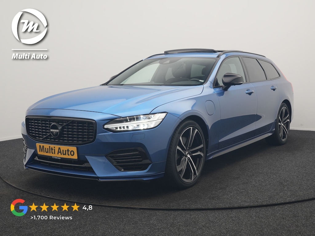 Volvo V90 T8 AWD Twin Engine R-Design Polestar Engineerd PHEV 407pk Dealer O.H. | Trekhaak Af Fabriek | Four C Luchtvering | Panodak | Head Up | Adaptive Cruise | Bowers & Wilkins | 360 Camera | Alcantara Sportstoelen Memory & Verwarmd | Stuur Verwarmd | Apple Carplay | 20"L.M | Plug In Hybrid |