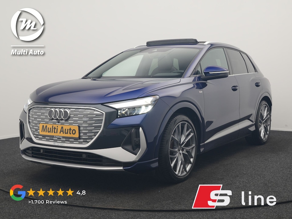 Audi Q4 e-tron 35 2x S Line 55 kWh 170pk | Panodak | Adaptive Cruise | Lederen Sportstoelen & Stuur Verwarmd | Camera | Keyless | 21"L.M | Navigatie | DAB |