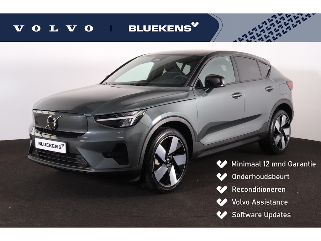 Volvo EC40 Single Motor Extended Range Plus Europa 82 kWh - IntelliSafe Assist & Surround - Harman Kardon audio - Verwarmde voorstoelen, stuur & achterbank - Elektr. bedienb. voorstoelen met geheugen links - Parkeercamera achter - Parkeersensoren voor & achter - Draadloze tel. lader - Warmtepomp - Contrasterend zwart dak - Getint glas v.a. B-stijl - 20' LMV