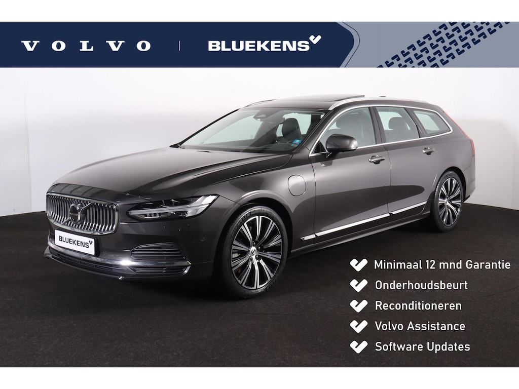 Volvo V90 T6 Recharge AWD Inscription - Panorama/schuifdak - IntelliSafe Assist & Surround - 360º Camera - Harman/Kardon audio - Adaptieve LED koplampen - Verwarmde voorstoelen, stuur & achterbank - Parkeersensoren voor & achter - Elektr. bedienb. voorstoelen met geheugen - Head up display - Inklapbare trekhaak - 18' LMV