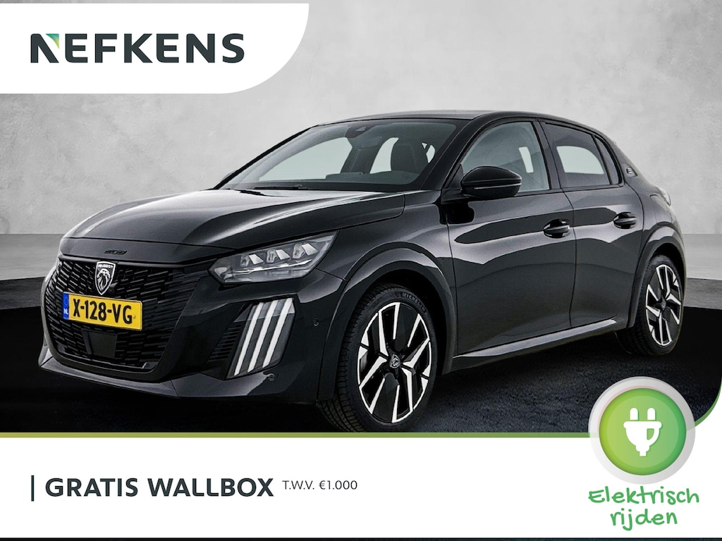 Peugeot e-208 EV GT 51 kWh 156pk | Accu 94% | 410km WLTP Actieradius | Navigatie | Panoramadak | 360° Camera | Adaptieve cruise control | Leder/Alcantara | Stoel elektrisch+verwarmd+massage | Full Led koplampen | Parkeersensoren v+a | Keyless | Warmtepomp | Draadloze telefoonlader | Dodehoeksensor | Donker getint glas | 17" lichtmetalen velgen |