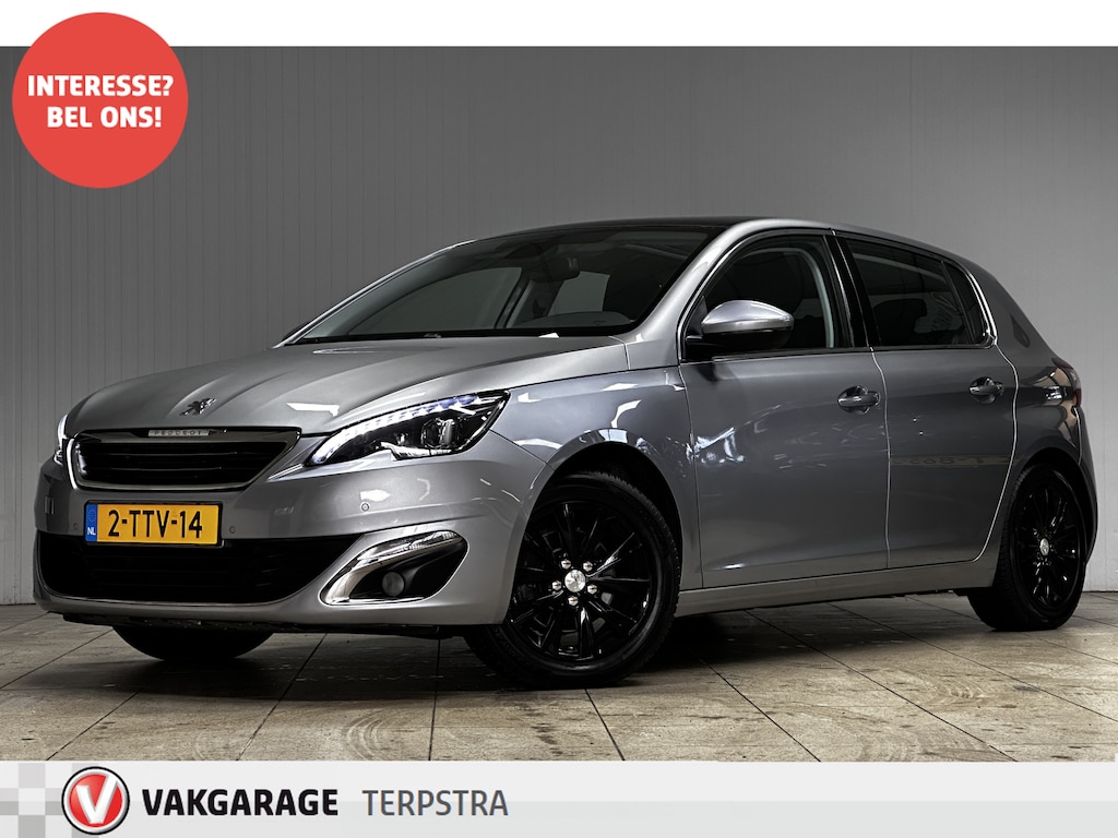 Peugeot 308 1.6 THP Première/ Trekhaak/ Panorama-Dak/ Keyless/ LED Koplampen/ 16'' LMV/ Navi/ Clima/ Cruise Adaptive/ Elek. pakket/ Bluetooth/ Armsteun/ Multi. LEDER. Stuur/ Mistl./ PDC/ Chroom.