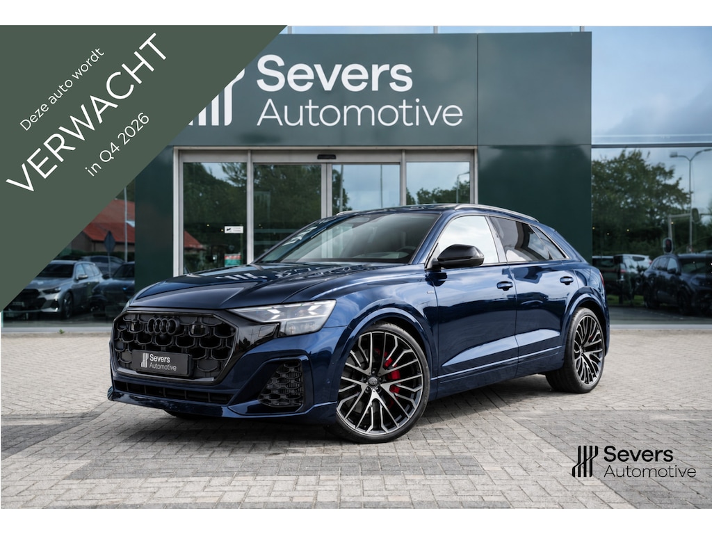 Audi Q8 60 TFSI e quattro Pro Line S Competition | B&O Advance | Waitomo Metallic | Vierwielbesturing | Alcantara Hemelbekleding | Lederen dashboard |  Panoramadak | Trekhaak | Head-up Display | Luchtvering | Stoelventilatie en massagefunctie | Softclose | Audi garantie 5 jaar / 100.000 km | Bang & Olufsen Advanced Sound System met 3D-geluid  |