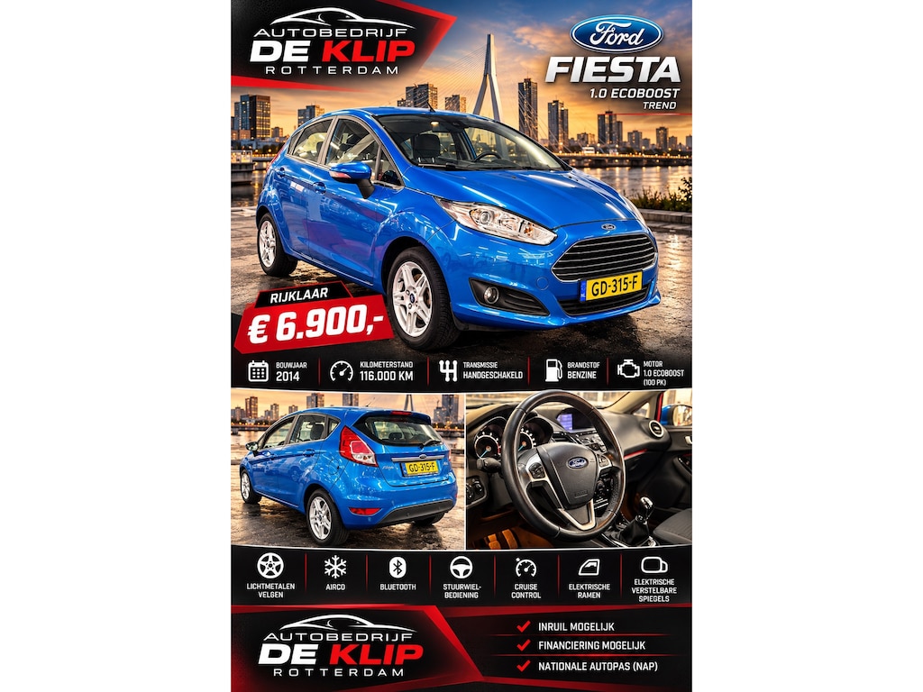 Ford Fiesta 1.0 Titanium|116000KM|Navigatie|Airco|