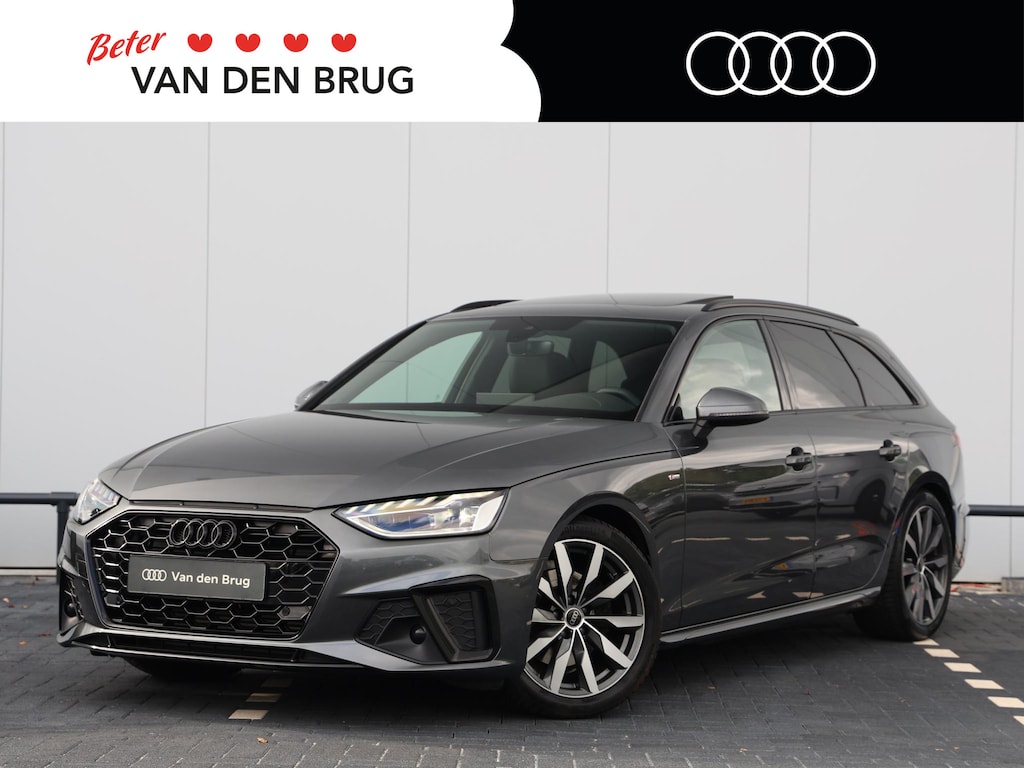Audi A4 Avant 35 TFSI S edition Competition | Zwenkbare Trekhaak | Panorama Dak | Navi | Full LED | Camera | Zwart optiek | Elektrische Klep | Fabrieksgarantie t/m 25/3/2028 of 100.000 km |