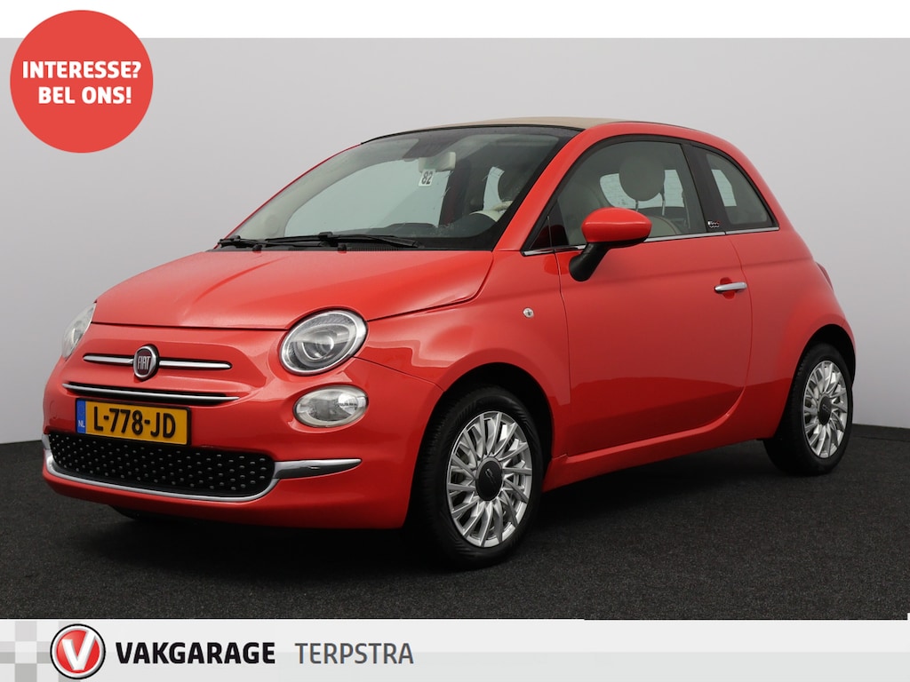 Fiat 500C 1.2/ Facelift!/ AUTOMAAT!/ 15'' LMV/ LED Dagrijverl./ Elek. Kap/ Bluetooth/ Media-Systeem/ Airco/ Cruise/ Elek. pakket/ Isofix/ Multi. LEDER. Stuur/ Chroom/ PDC.