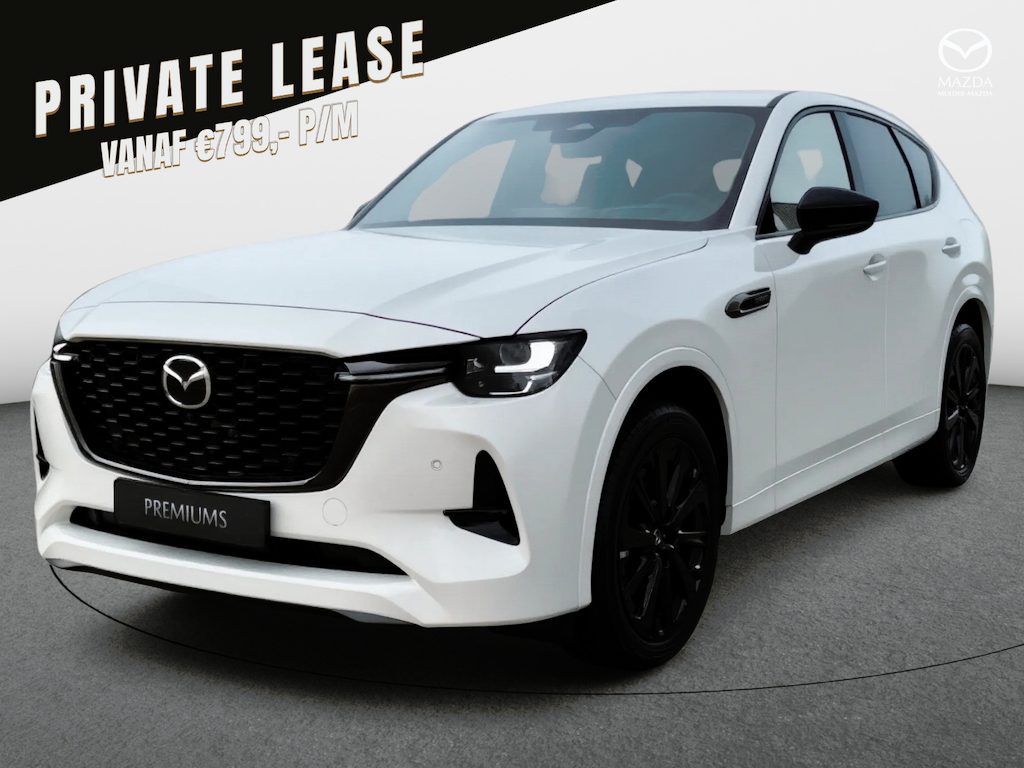 Mazda CX-60 e-Skyactiv PHEV Homura Business Edition | 12,3-inch TFT-kleurendisplay met bediening via centrale HMI Commander, touchscreen (voor Apple CarPlay / Android Auto™) of voice control | 12,3-inch digitale meterset | 20-inch lichtmetalen velgen, Black
