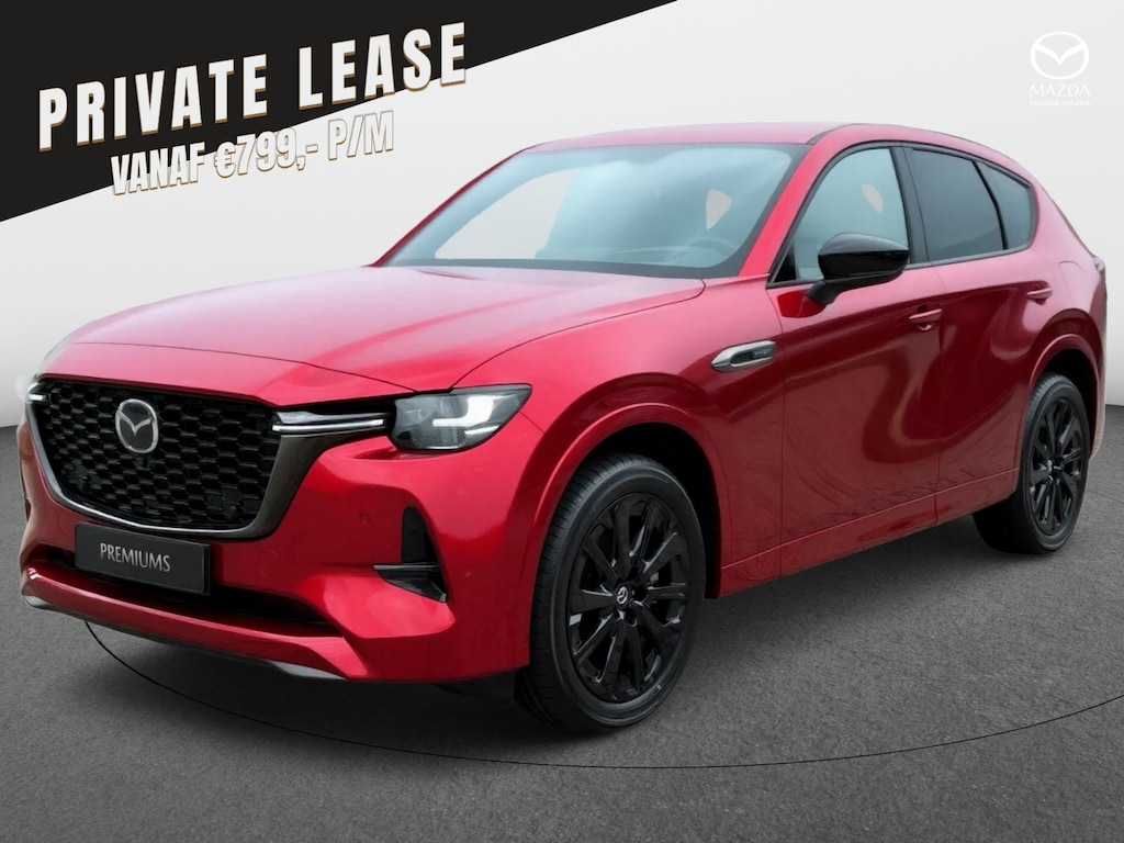 Mazda CX-60 e-Skyactiv PHEV Homura Business Edition | 12,3-inch TFT-kleurendisplay met bediening via centrale HMI Commander, touchscreen (voor Apple CarPlay / Android Auto™) of voice control | 12,3-inch digitale meterset | 20-inch lichtmetalen velgen, Black