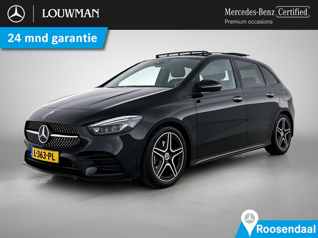 Mercedes-Benz B-klasse 180 AMG Nightpakket | Panoramadak | Sfeerverlichting | Trekhaak | Dode Hoek Ass | memory | Keyless Go | Inclusief 24 maanden Mercedes-Benz Certified garantie voor Europa.